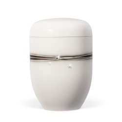 Urna natural branca c/ cristais