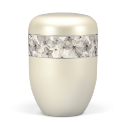 Urna natural c/ fita decorativa de flores