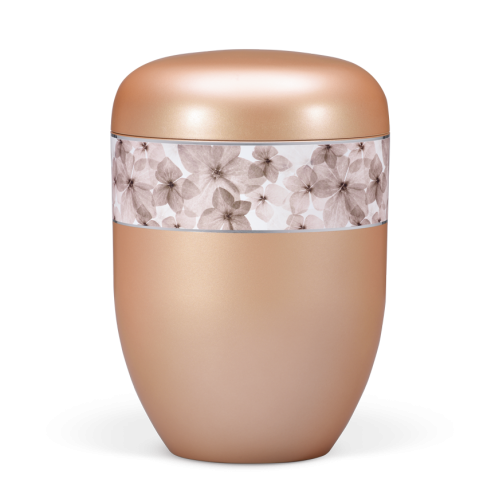 Urna natural damasco c/ fita flores