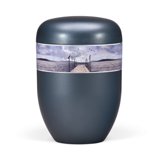 Urna natural madreperola c/ fita paisagem