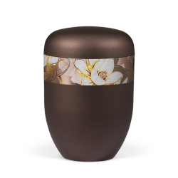 Urna natural castanho c/ fita floral