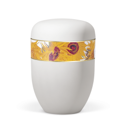 Urna branca c/ fita decorativa "Van Gogh"