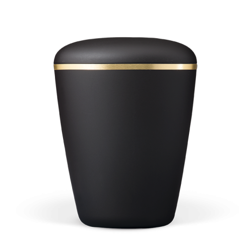 Urna natural veludo antracite c/ tira dourada