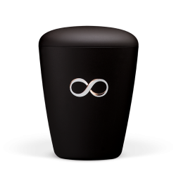 Urna natural veludo antracite c/ símbolo infinito