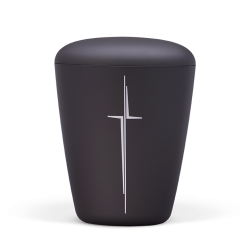 Urna natural veludo c/ cruz