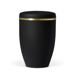 Urna natural veludo antracite c/ fita dourada