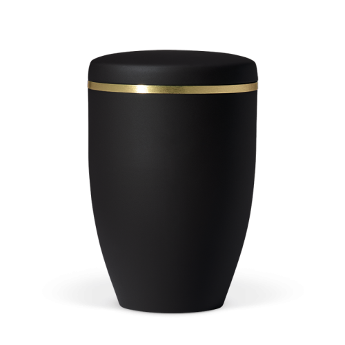 Urna natural veludo antracite c/ fita dourada