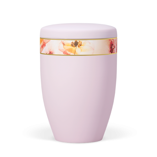 Urna natural rosa c/ fita decorativa