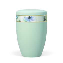 Urna natural verde c/ fita decorativa