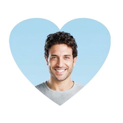 Fotocerâmica coração cores