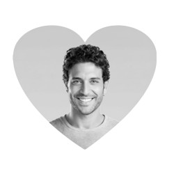 Fotocerâmica coração p/b