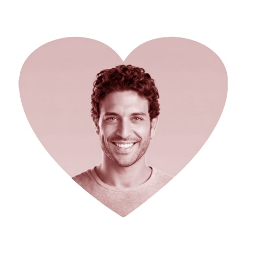 Fotocerâmica coração sépia