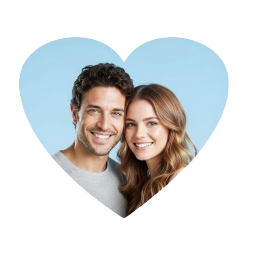 Fotocerâmica coração junção cores