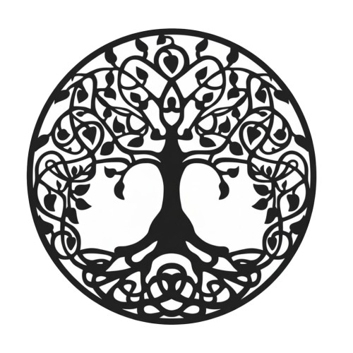 Recorte Árvore da Vida Inox preto