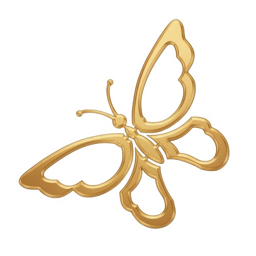 Recorte Borboleta Inox dourado