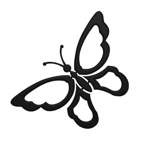 Recorte Borboleta Inox preto