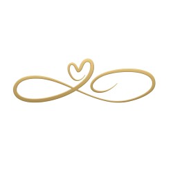 Recorte Coração Inox 1 dourado