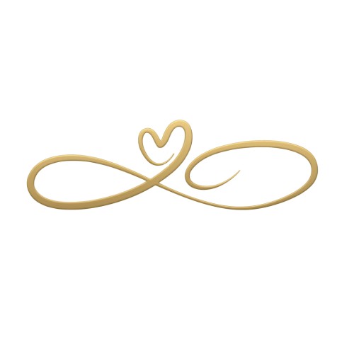 Recorte Coração Inox 1 dourado