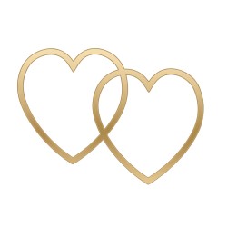 Recorte Corações Inox 2 dourado