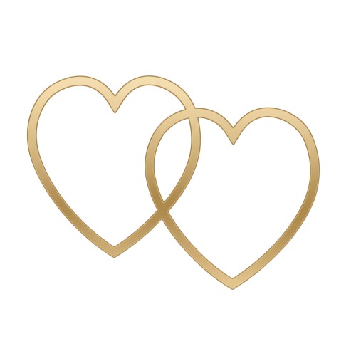 Recorte Corações Inox 2 dourado