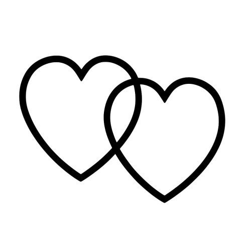 Recorte Corações Inox 2 preto