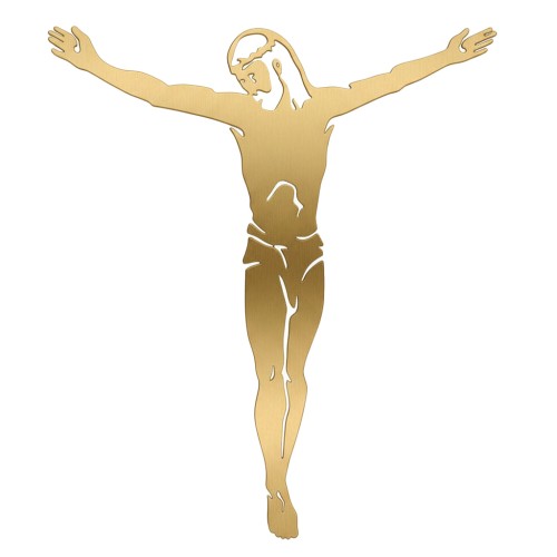 Recorte Cristo Inox dourado