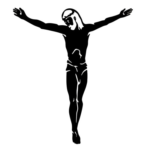 Recorte Cristo Inox preto