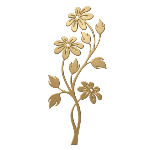 Recorte Flor Inox 1 dourado