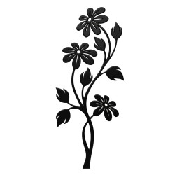 Recorte Flor Inox 1 preto
