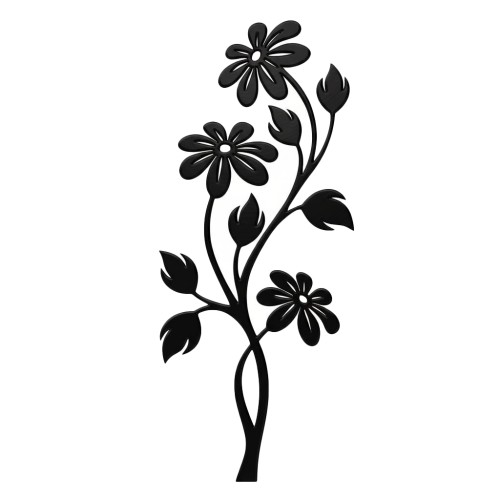 Recorte Flor Inox 1 preto