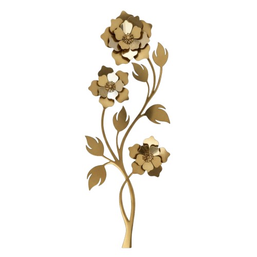 Recorte Flor Inox 2 dourado