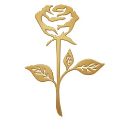 Recorte Flor Inox 3 dourado