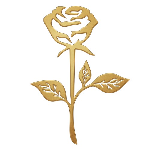 Recorte Flor Inox 3 dourado