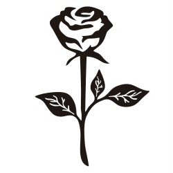 Recorte Flor Inox 3 preto