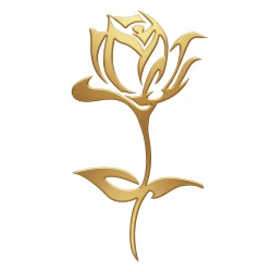 Recorte Flor Inox 4 dourado