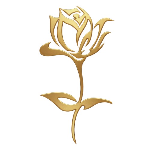 Recorte Flor Inox 4 dourado