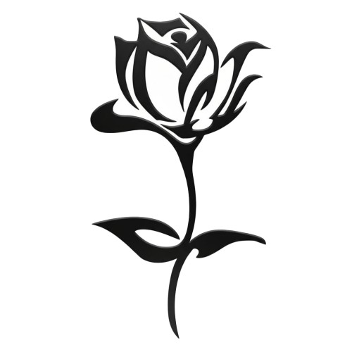 Recorte Flor Inox 4 preto