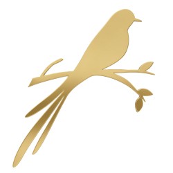 Recorte Pássaro Inox dourado