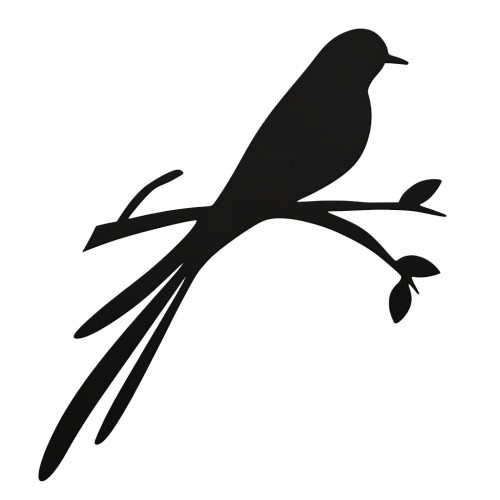 Recorte Pássaro Inox preto