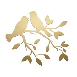 Recorte Pássaros Inox dourado