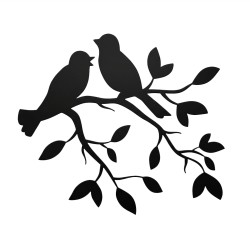 Recorte Pássaros Inox preto