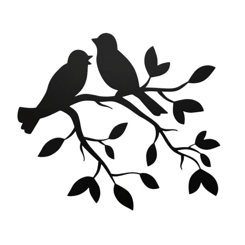 Recorte Pássaros Inox preto