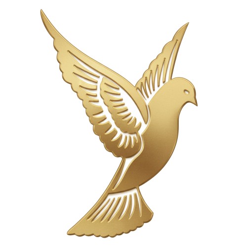 Recorte Pomba Inox dourado