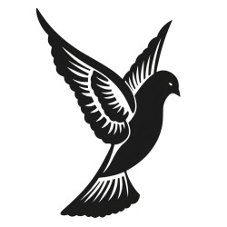 Recorte Pomba Inox preto