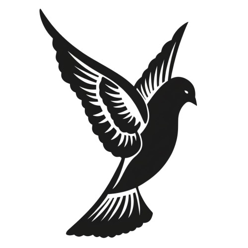 Recorte Pomba Inox preto