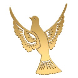 Recorte Pomba Inox 2 dourado