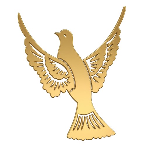 Recorte Pomba Inox 2 dourado