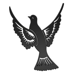 Recorte Pomba Inox 2 preto