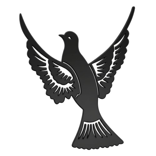 Recorte Pomba Inox 2 preto