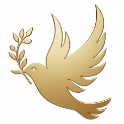 Recorte Pomba Inox 3 dourado